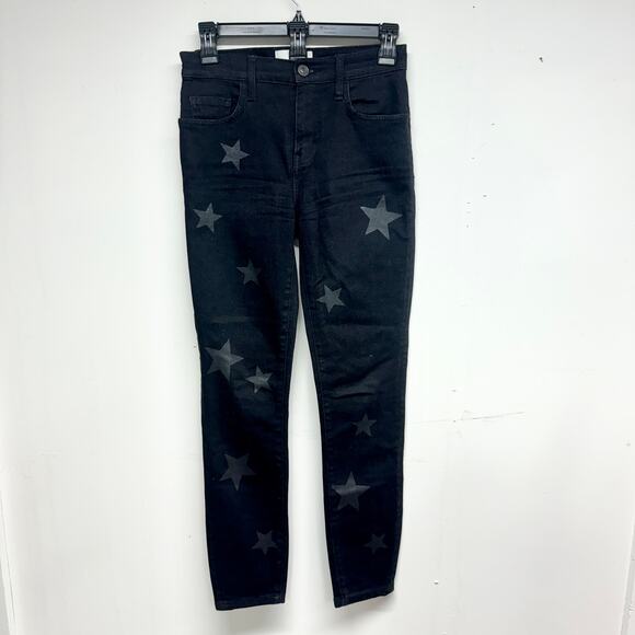 Current Elliott Women Black High Rise Skinny Jeans-Black Stiletto Stars Size 25 - Picture 2 of 4